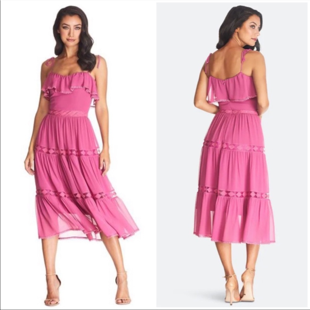 NEW Dress the Population Dream midi tiered dress - Picture 5 of 10